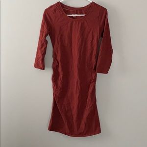 Brick red maternity dress